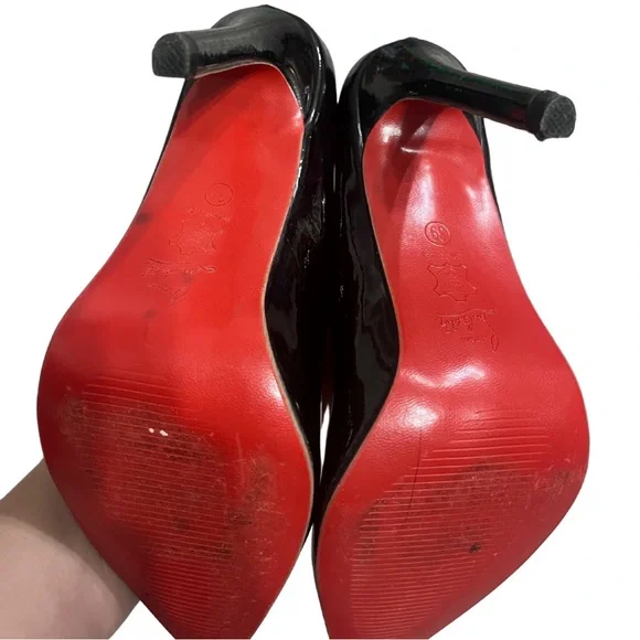 Christian Louboutin Black and Red Stiletto Heels sz 39 - Picture 4 of 13
